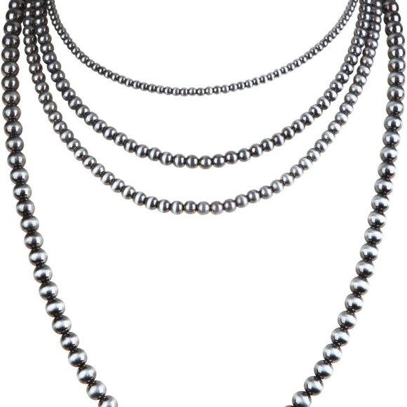 Western Jewelry Navajo Pearl Necklace Set Handmade Long Boho Layered - Picture 1 of 6